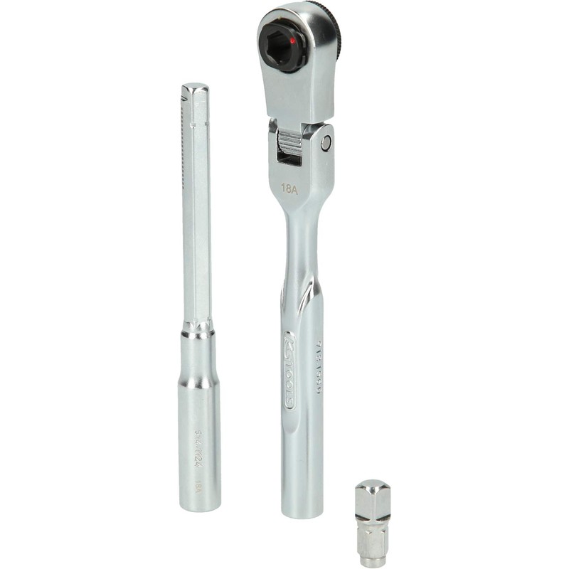 KS Tools 918.1590 1/4 Inch Bit Joint Reversible Ratchet Set