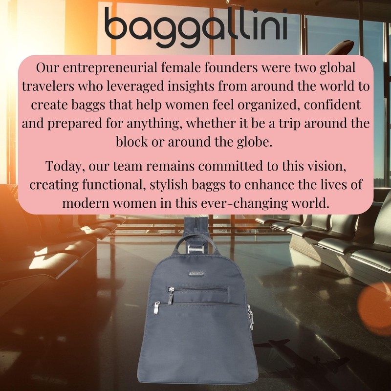 Baggallini Essential Convertible Backpack, Charcoal Gray