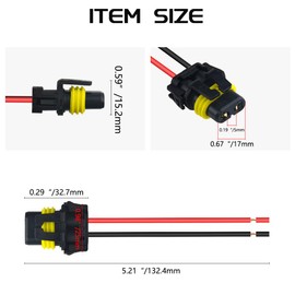 WMYCONGCONG Pack of 6 9005 9006 Wiring Harness Socket Adapter Plug for Headlight Fog Light