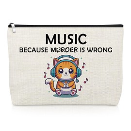Music Gifts for Women Makeup Bag Teacher Appreciation Gifts for Music Lover Funny Humor Novelty Sarcasm Musical Cosmetic Bag for Musician Coworker Best Friend Musical Birthday Present Travel Pouch