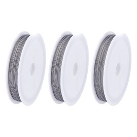 UNICRAFTALE 3 Roll 0.45mm Bead Stringing Wire Stainless Steel Wire Nylon Coated Metal Tiger Tail Wire with Spool Craft Thin Wire for Jewelry Making Supplies 164.04 Feet