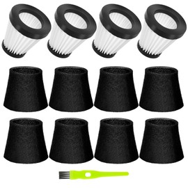 F117 Scorption Filter Compatible with Dirt Devil Scorpion Models SD20005RED SD30025B BD22025, Compare to Part# AD40117 (4 Pack Hepa Filter & 8 Pack Sponge Filter)