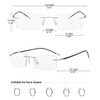 KOOSUFA Rimless Progressive Multifocal Reading Glasses 3.0 Men Women Blue