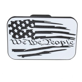 We The People, Patriotic Tattered Flag Trailer Hitch Cover, Fits 2" Receivers