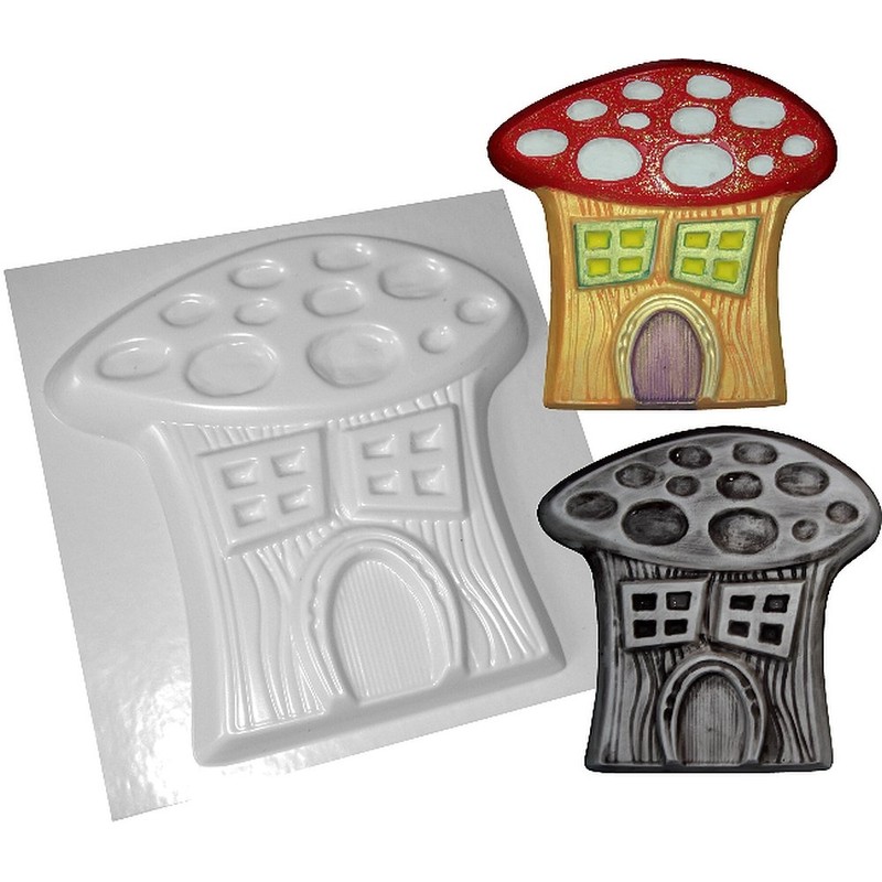 Fairy Mushroom House Concrete Mould ABS Plastic Mold