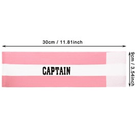 ONLYKXY Captain Armbands 9x30CM/3.54x11.81inch Adjustable Leader Armband for Soccer Basketball Volleyball Team Competition Coach Players Wrist Arm Bands,Pink & White,1pcs
