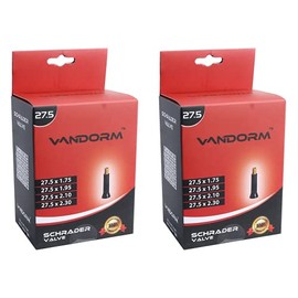 2 PACK Vandorm 27.5" x 1.50" - 2.30" MTB Mountain Bike Butyl Schrader Valve Inner tube Pack