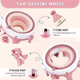 BZVV Knitting Machine for SENTRO 48 Needles Smart Knitting Crochet Machine with Row Counter for Adults and Beginners, Knitting Board Rotating Double Loom, Weaving Loom Machine Kit New Year Gifts
