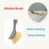 Afnax Dish Brush with Handle Built in Scraper, Bamboo Scrubbing