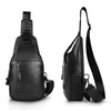 Leather Sling Bag Purse Chest Shoulder Backpack,Crossbody Bags for Men