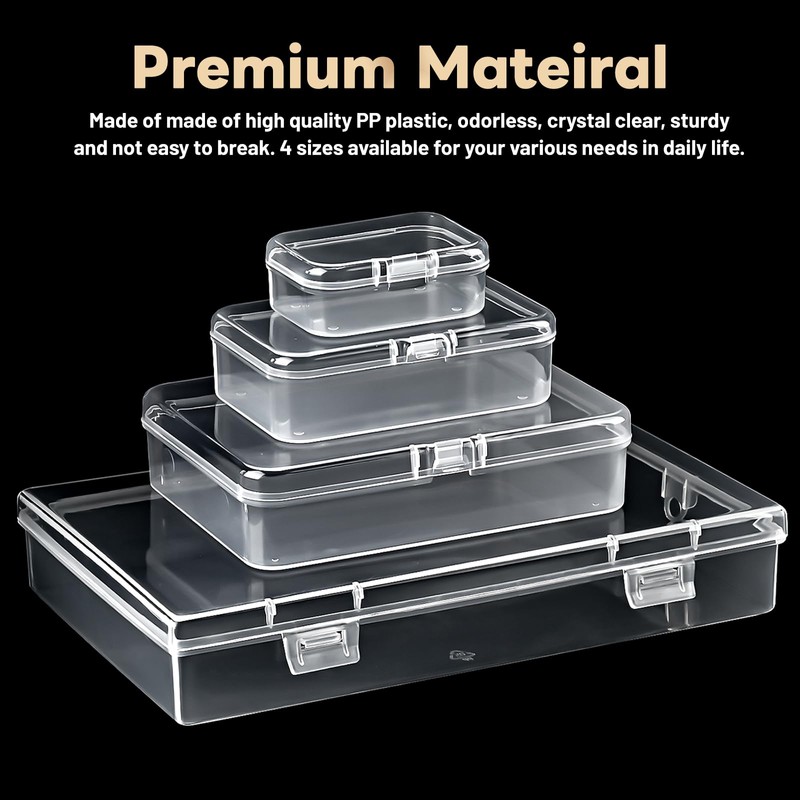 Mauproy 24 Pack Mixed Sizes Small Plastic Storage Containers, Mini