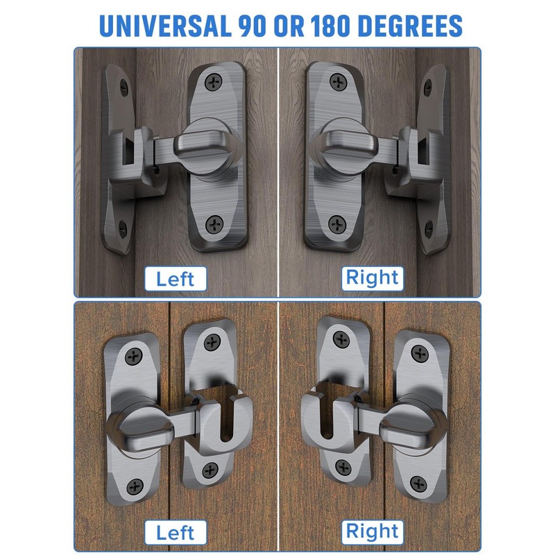 MeBantoo 90/180 Degree Flip Barn Door Lock, Protect Privacy -