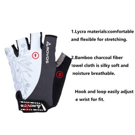 ROVOS Cycling Gloves Mountain Bike Gloves Biking Gloves for Men/Women 5MM Shock Absorbing Pads Half Finger Sports Bicycle Gloves-for Workout Motorcycle Gym Training Outdoor