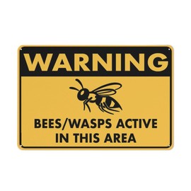 Compladeta Warning Bees Wasps Active In This Area Sign Outdoor Signs Aluminum 12X8 Inch Uv Ink Printed For House And Business