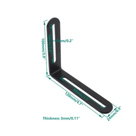 4 PCS Adjustable L-Shape Corner Brace, ULIFESTAR Heavy Duty Thicken Stainless Steel Joint Right Angle Brackets L Slotted Support Shelf Bracket for PC Case,Fixing Furniture-100x120x3mm/3.94x4.72x0.12''