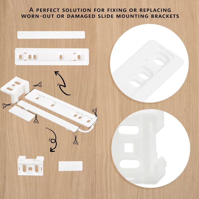 UPTTHOW 4Pcs Universal Integrated Fridge Freezer Door Slider with Screws,