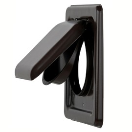 NO-PEST VENT MetalGuard, Dual Door Dryer Vent Cover Outdoor 4 Inch, Powder-Coated Heavy Duty Steel, Pest Proof, Rust Resistant, Safe & Efficient Vent Cap (Brown, STEEL 4" W/O Duct Tube)