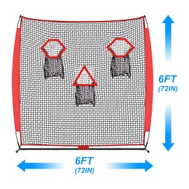 PGL Football Throwing Net with Carry Bag,3 Throwing Targets Net for Football Throwing Target Practice,Quarterback Practice Net,Improve Throwing Accuracy,6×6 FT for Throwing＆Passing Accuracy Trainer