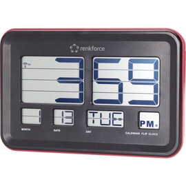 Renkforce A541 Funk Klappzahlen wall clock 45mm x 222mm x 144mm Rot
