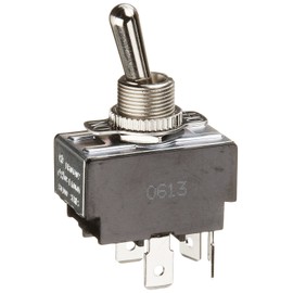 NSI 78130TQ Toggle Switch, Maintained Contact and Multiple Pole, On Off Circuit Function, DPST, Brass/Nickel Actuator, 20/10 amps at 125/250 VAC, 0.250 Quikconnect Connection