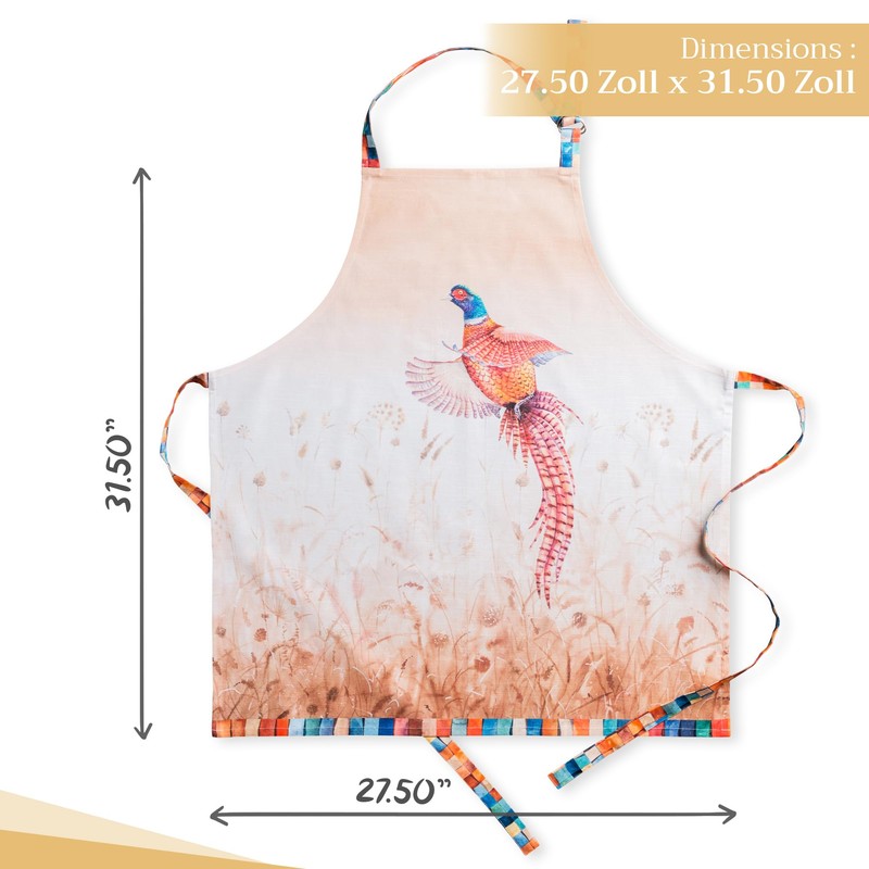 Maison d' Hermine APRON 100% Cotton Faisan D'Automne (70cm x