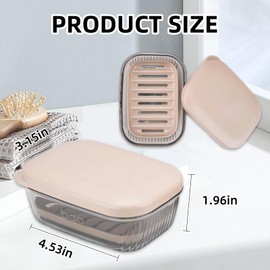 Mulaibdin 4 Pcs Travel Soap Holder, Portable Soap Case with Lid, Leak Proof Bar Soap Dish for Toiletries, Plastic Soap Saver Container for Bathroom Traveling