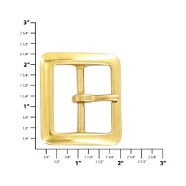 Ohio Travel Bag Sam Browne Center Bar Buckle, 1-1/2 Inch, Brass Finish, Solid Brass, 899-1-1-2-B