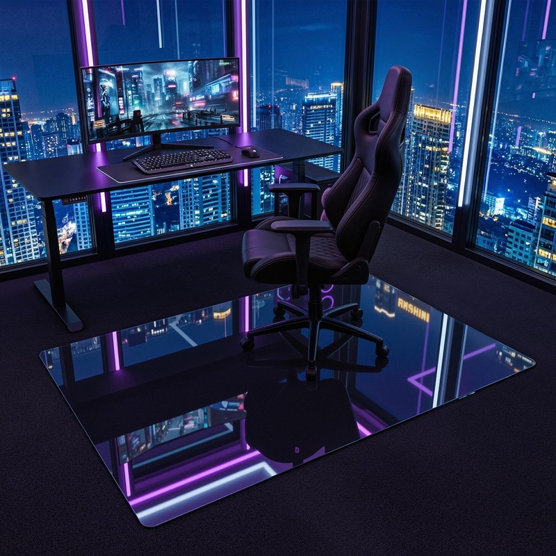 40" x 60" Glass Chair Mat for Carpet, 0.2" Thick