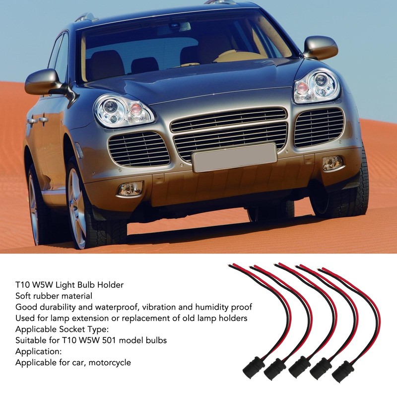 10 Pcs T10 W5W LED Socket Holder Light Bulb Extension