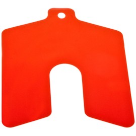 Polyester Slotted Shim, Red, 0.002" Thickness, 3" Width, 3" Length, 0.75" Slot Width (Pack of 20)