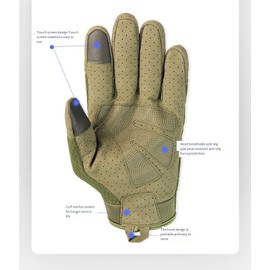 Full Finger Touch Screen Contact Gloves Hard Knuckle Cycling Biking Paintball Airsoft (Dark Camo, Medium)