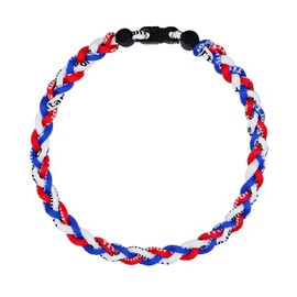 SUPBOMM - Collar trenzado de cuerda de béisbol, colores del equipo de liga, regalos del equipo de béisbol, One Size ( 18" ), Nailon Silicona, Sin piedra preciosa