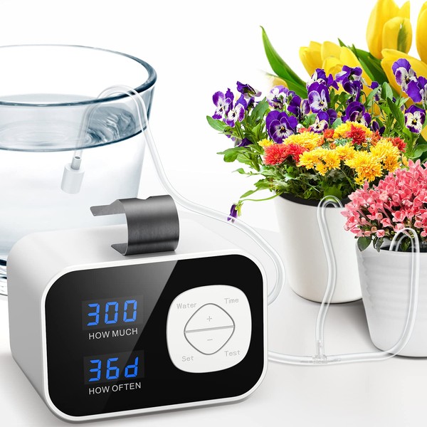 Kollea Reliable Automatic Watering System, Plant Self Watering System Automatic Drip Irrigation Kit with 60-Day Programmable Timer, LED Display & USB Power, Indoor Irrigation System for Potted Plants