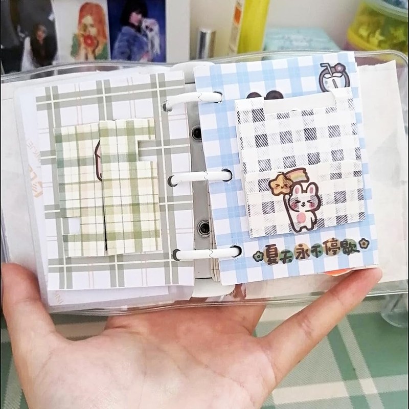 Winuin Sealing Notebook, Transparent, 3-Hole Binder, A8, Transparent Sealing Book,