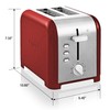 Koolatron Kenmore 2-Slice Toaster, Stainless Steel, Red and Silver, with