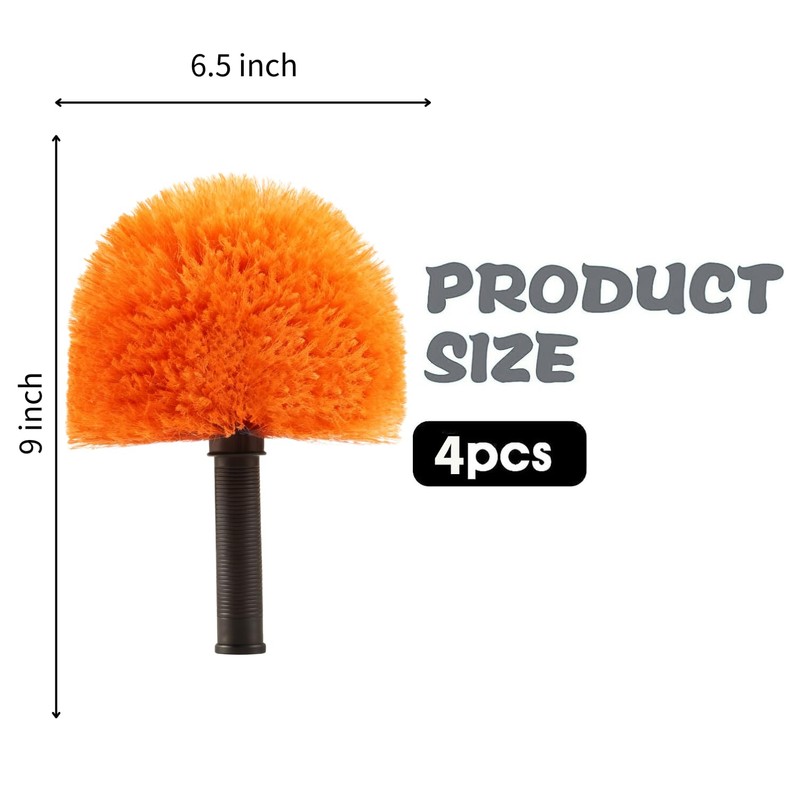 4 Pack Screw on Webster Cobweb Duster Head for Pole,Spider