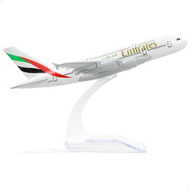 Emirates Airbus A380 1:400 Diecast Metal Airplane Model with Stand - Includes Stand for Display or Gift