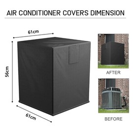 Conditioner Cover for Outside Units, Waterproof Durable Duty Outdoor Square Air Condition Covers, Winter AC Cover for Standard American Furniture Central Outdoor Vent Full Cover, 61x61x59cm