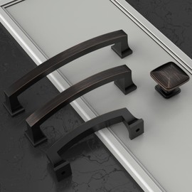 Amerdeco 10 Pack Oil Rubbed Bronze 7.5 Inch(192mm) Hole Centers Kitchen Cabinet Pulls Cabinet Hardware Kitchen Handles for Cabinets Cupboard Handles Drawer Pulls ZH0009