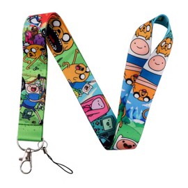 Pinstant Come Along With Me Adventure Time Cartoon Animated TV Show 17.7" Neck Lanyard Keychain Holder ID Badge Mobile Phone Pin Strap