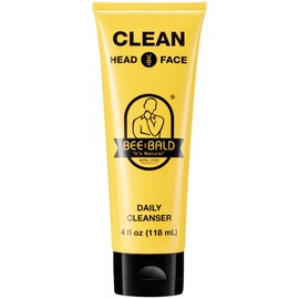 Bee Bald CLEAN Daily Head & Face Cleanser, Refreshes and Thoroughly Washes, Premium Bald Head Care for Men and Women, 4 fl Oz | Bee Bald