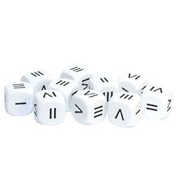 10 White Roman Numeral (D6) Six Sided Dice by Warlord Games
