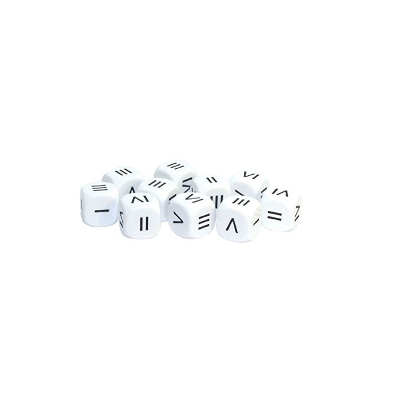 10 White Roman Numeral (D6) Six Sided Dice by Warlord