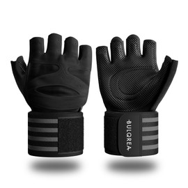 (Supervised by Doctors) Training Gloves, Extra Long Wrist Wraps with 50% Longer Length, Blister Prevention, 3 Layer Structure, Honeycomb, Men's, Women's, Muscle Training, Gym, Dumbbells, Bench Press,