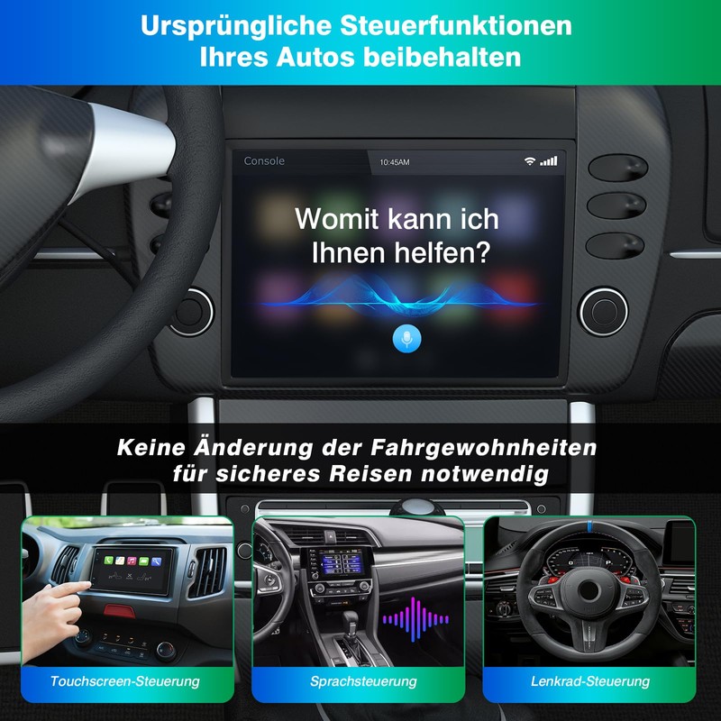 2-in-1 Wireless Carplay and Android Car Wireless Adapter, Convert Wired