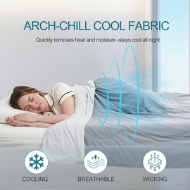 Moonrite Cooling Blanket King/Cal King Size, Q-max > 0.45 Japanese Arc-chill Cooling Comforter for Hot Sleepers, Silky Soft Breathable Cool Blanket fot Summer Night Sweats,Grey,104x90
