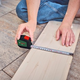 Bosch Tape Measure 3 m (Autolock; 19 mm Wide Tape; Nylon Coated; Accurate 3 Metre Tape Measure with Metric Scale; with Two-Direction Hook and Metal Belt Clip)