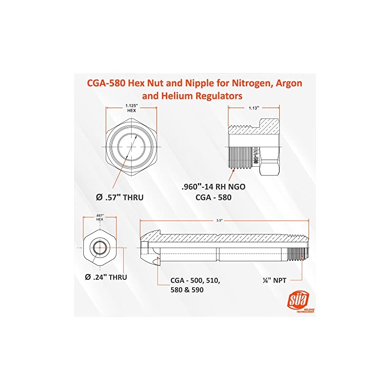 SÜA - Nut and Nipple replacement for Nitrogen and Inert