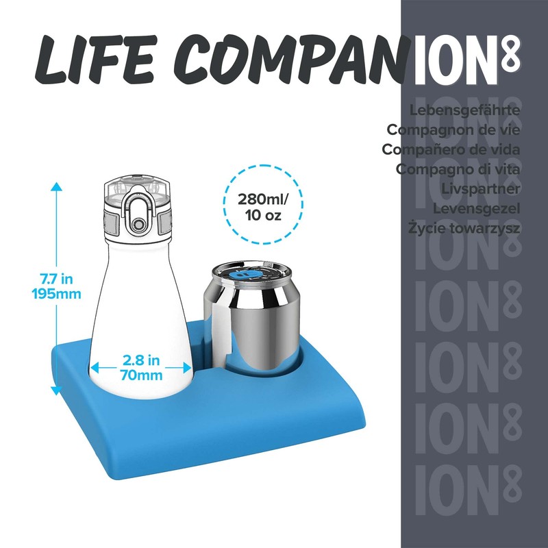 Ion8 Leak-Proof Reusable Insulated Drinking Bottle Stainless Steel 280 ml