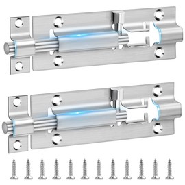 4 Inch Door Bolt Pack of 2, Leryati 100 mm Deadbolt Lock Sliding Bolt Door Lock Stainless Steel Lock Door Bolt Outdoor Latch Latch Lock Gate Lock